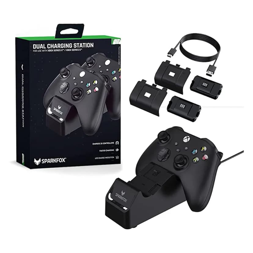 شارژر و پایه شارژ دسته XBOX دوکاره مدل SPARKFOX 504