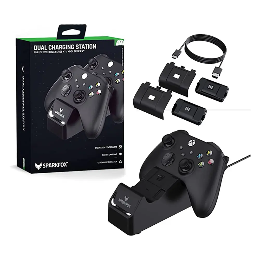 شارژر و پایه شارژ دسته XBOX دوکاره مدل SPARKFOX 504